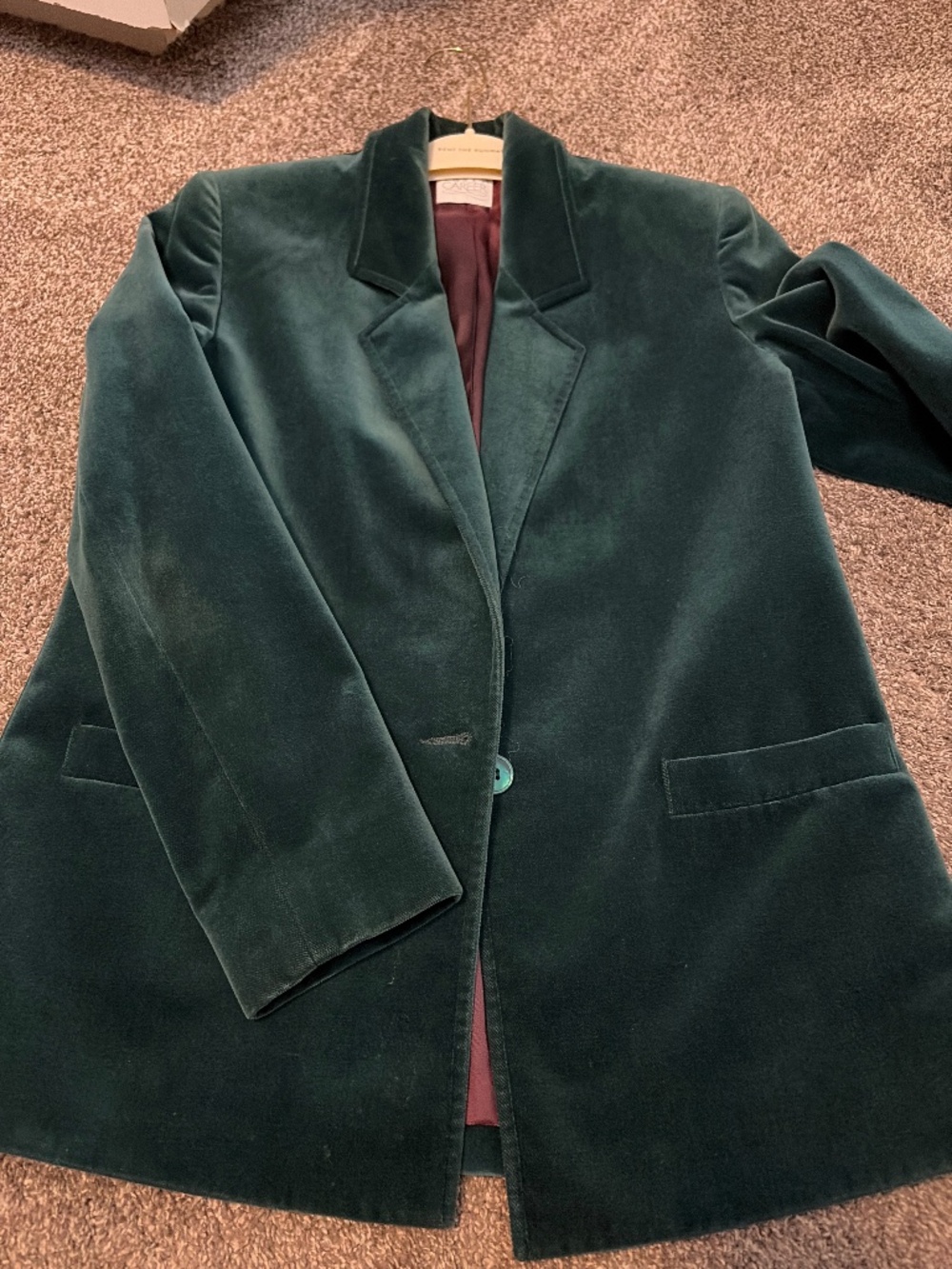 Vintage Koret Velvet Emerald Green Single breasted Blazer